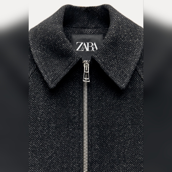 ZARA ZW COLLECTION WOOL BLEND JACKET WITH ZIP - Picture 8 of 11